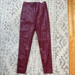 Burgundy vegan leather Pants